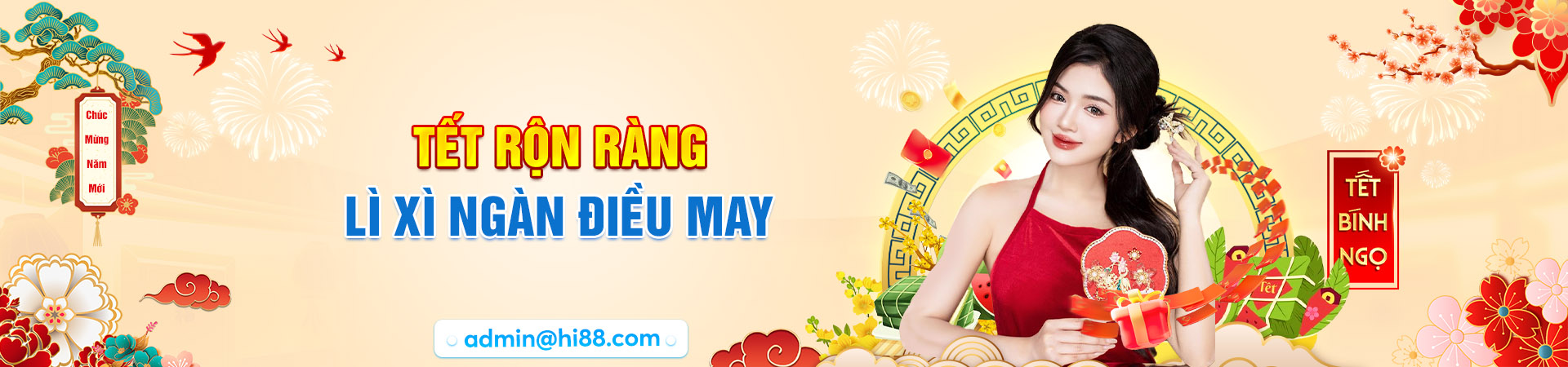 Banner tết rộn ràng cùng Hi88